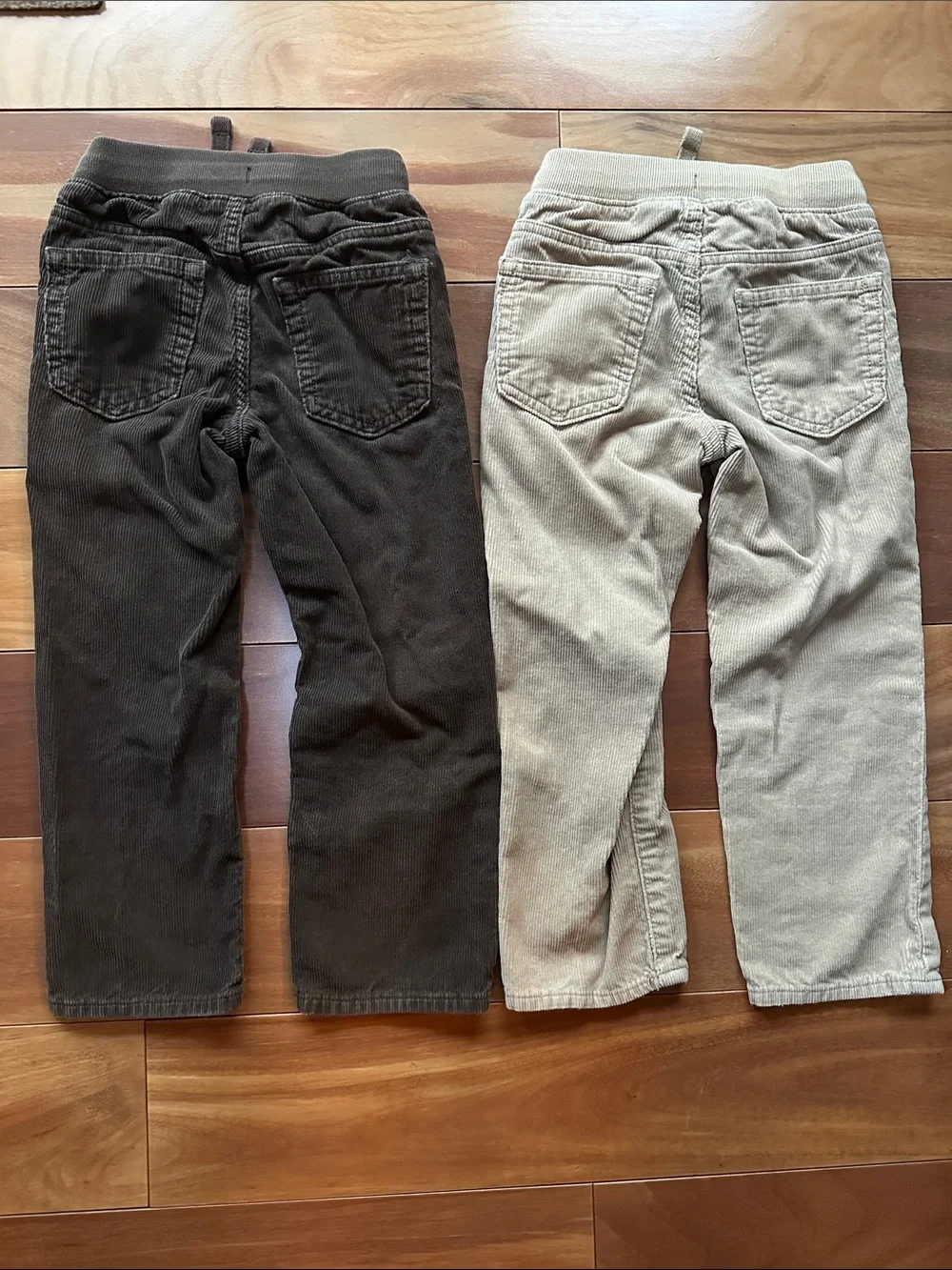 GAP Kids 90s Straight Corduroy Pull-On Pants in Dark Brown and Light Tan 4T
